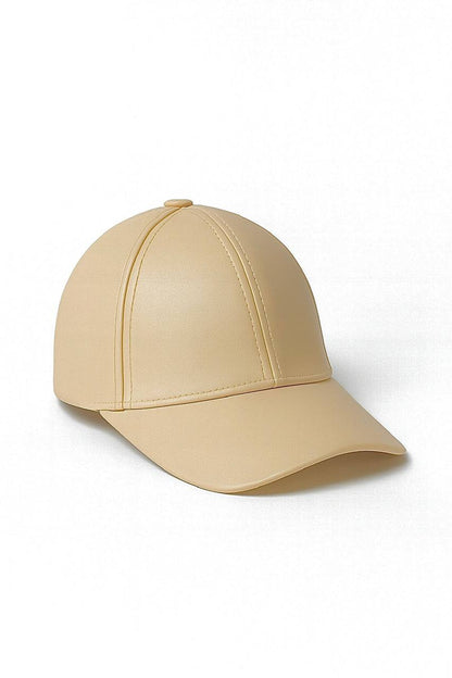 Beige baseball cap on a white background