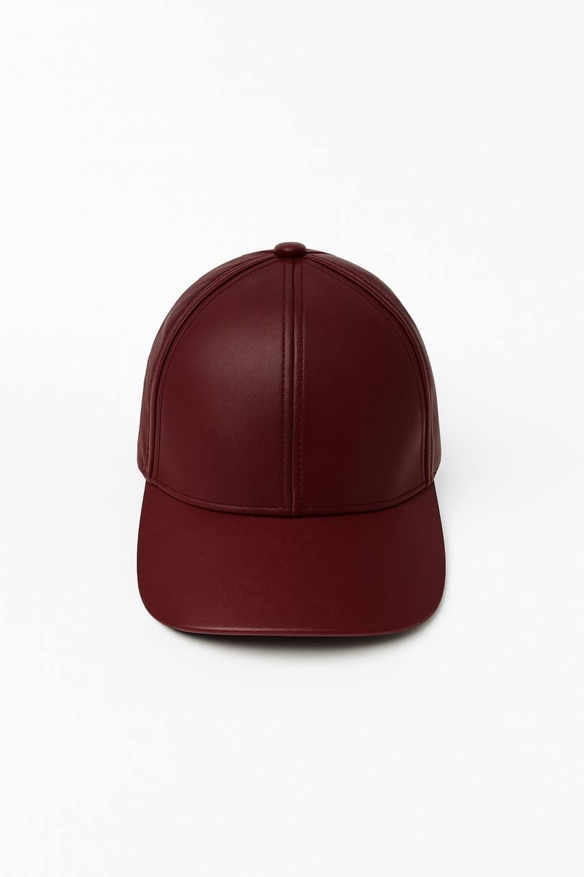 Maroon baseball cap on a white background