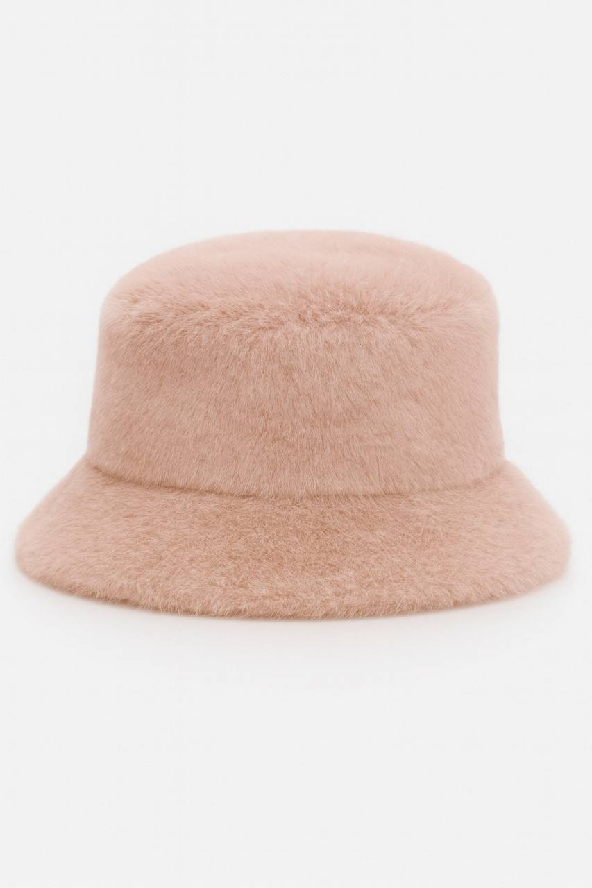 Pink bucket hat on a white background