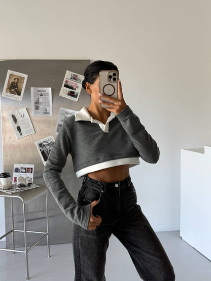 Crop Top Sweater Shirt